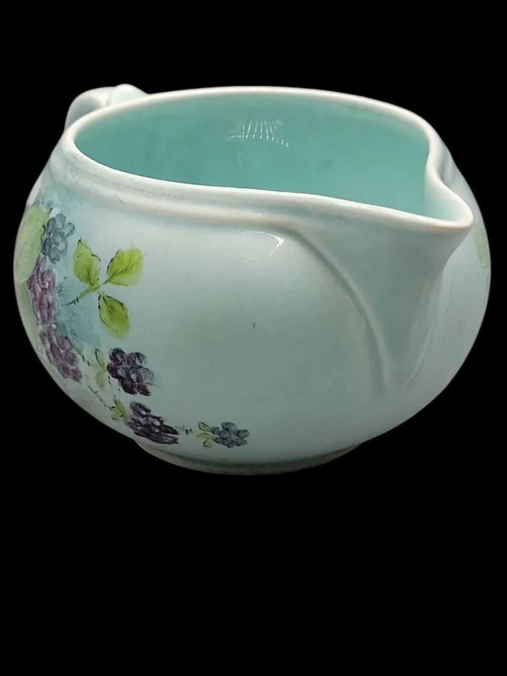 Vtg Lu-Ray Pastels Windsor Blue Gravy Boat Hand-Painted by Carmen Bussman 1521